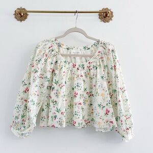 Tuckernuck Floral Blouse - White and Multicolor